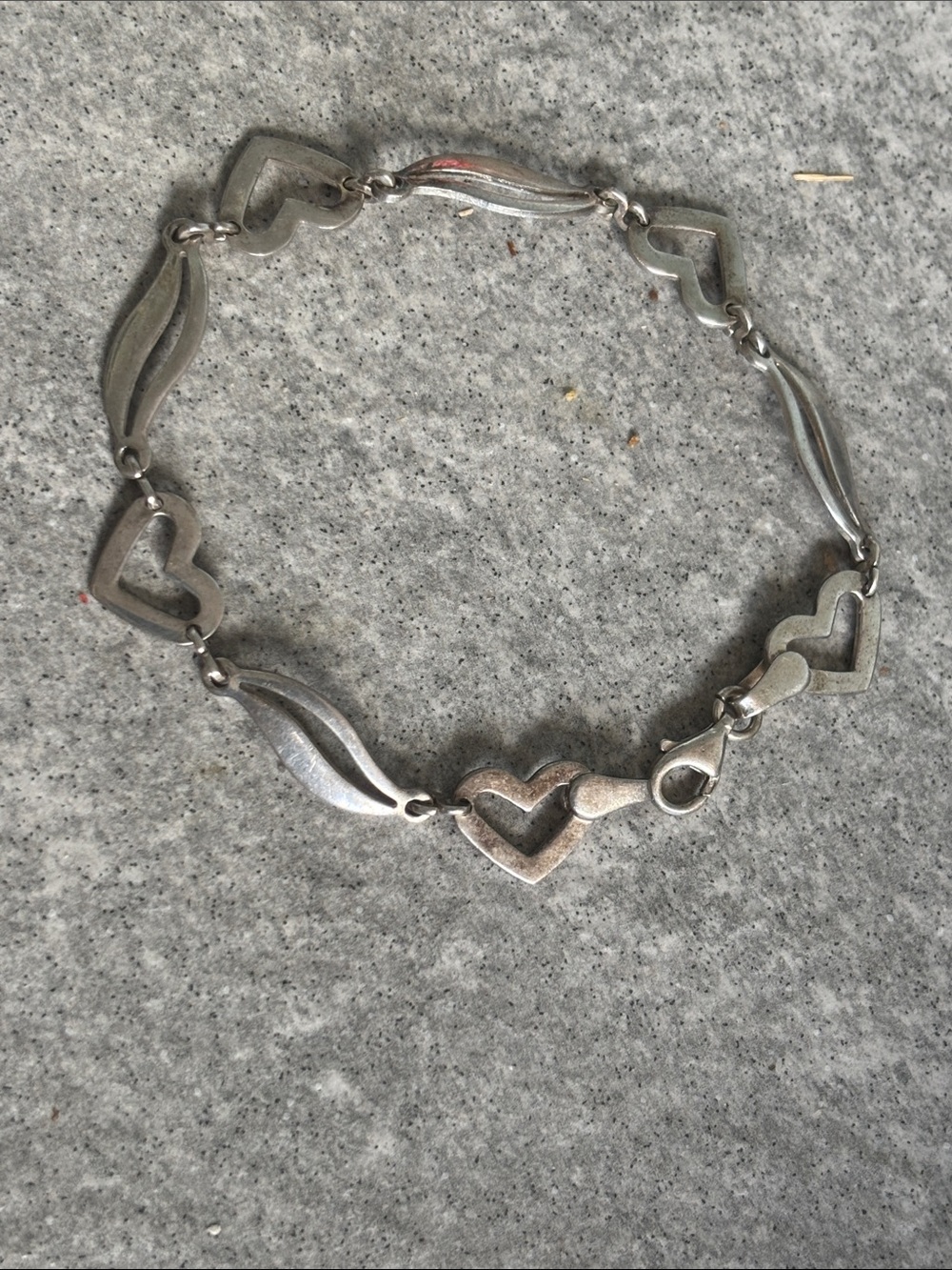 .925 Sterling Silver Heart Link Bracelet - Elegant Womens Fine Jewelry